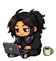VibeCorp alternate founder typing at a laptop